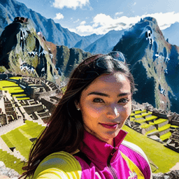 Selfie with Machu Picchu AI avatar/profile picture for women